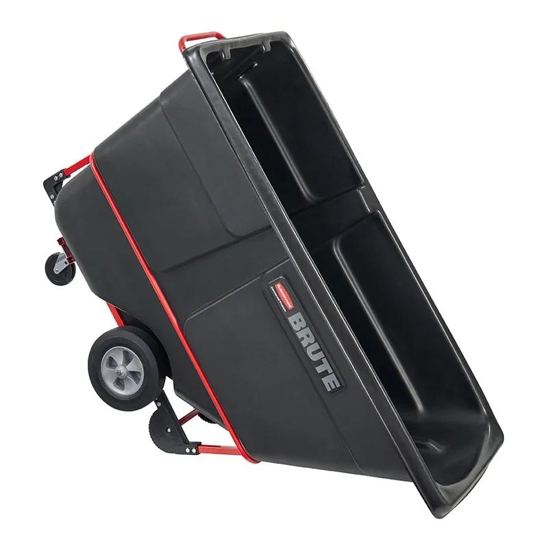 Brute® Utility Tilt Truck 34X72.25X49.63 IN 1 Cubic Yard 1250 LB Black Red Plastic Steel FDA Approved 1/Each