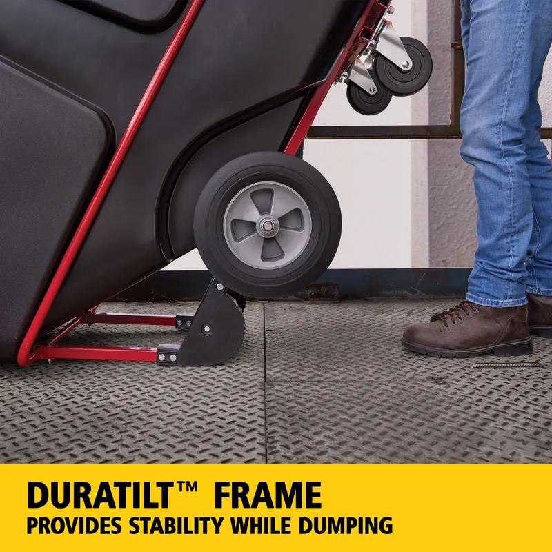 Brute® Utility Tilt Truck 34X72.25X49.63 IN 1 Cubic Yard 1250 LB Black Red Plastic Steel FDA Approved 1/Each