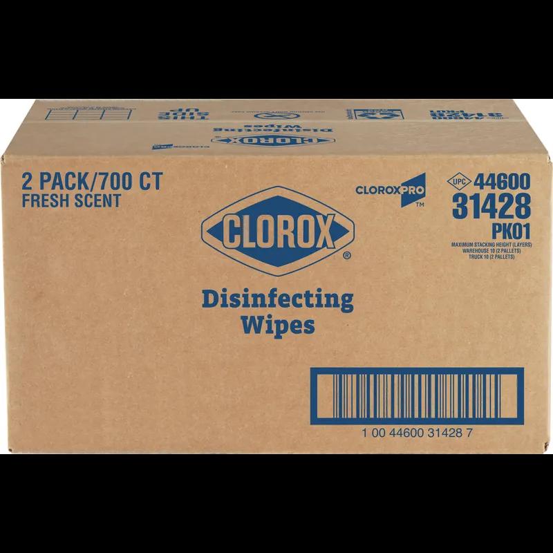 Clorox® Fresh Scent One-Step Disinfectant Multi Surface Wipe Bleach-Free Antibacterial 700 Count/Pack 2 Packs/Case