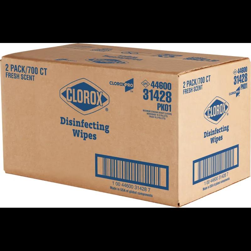 Clorox® Fresh Scent One-Step Disinfectant Multi Surface Wipe Bleach-Free Antibacterial 700 Count/Pack 2 Packs/Case
