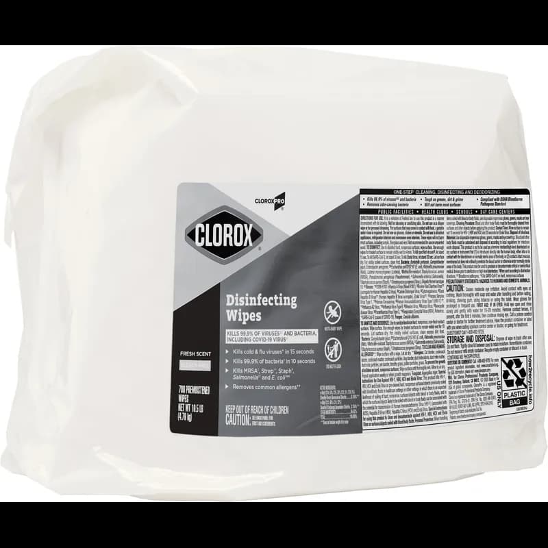 Clorox® Fresh Scent One-Step Disinfectant Multi Surface Wipe Bleach-Free Antibacterial 700 Count/Pack 2 Packs/Case