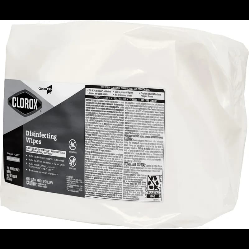 Clorox® Fresh Scent One-Step Disinfectant Multi Surface Wipe Bleach-Free Antibacterial 700 Count/Pack 2 Packs/Case