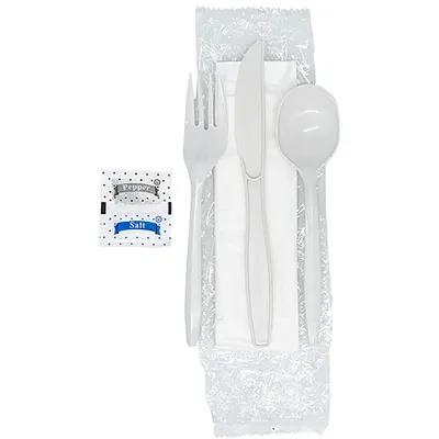 Victoria Bay 6PC Cutlery Kit PP Medium Weight With Napkin,Fork,Knife,Salt & Pepper,Soup Spoon 250/Case