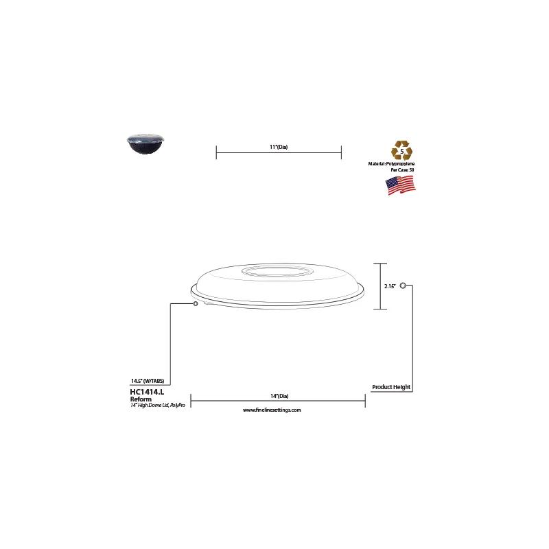 ReForm Lid 14 IN PP Clear Round For Bowl 50/Case