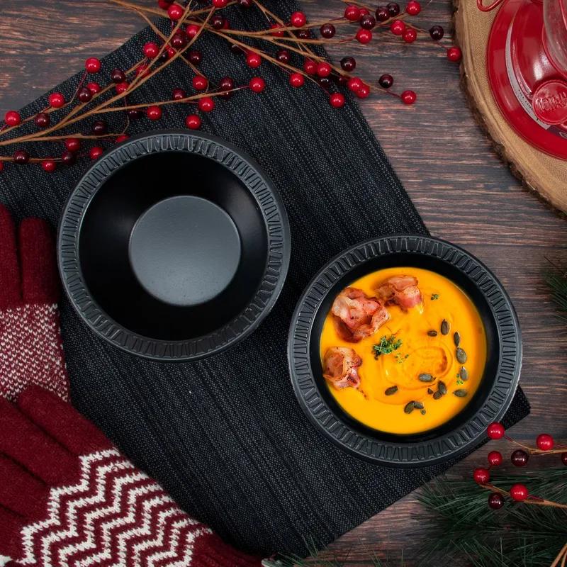 Dart® Quiet Classic® Bowl 12 OZ XPS Black Round Laminated 125 Count/Pack 8 Packs/Case 1000 Count/Case