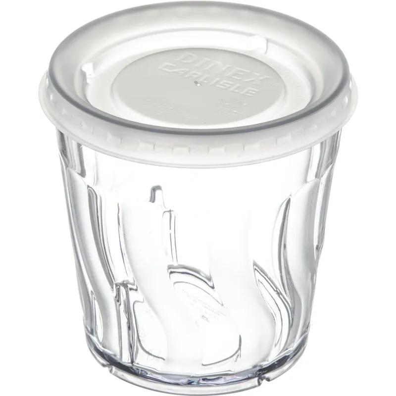 Dinex® Lid Flat PS Translucent For 5-12 OZ Cup No Hole 2000/Case