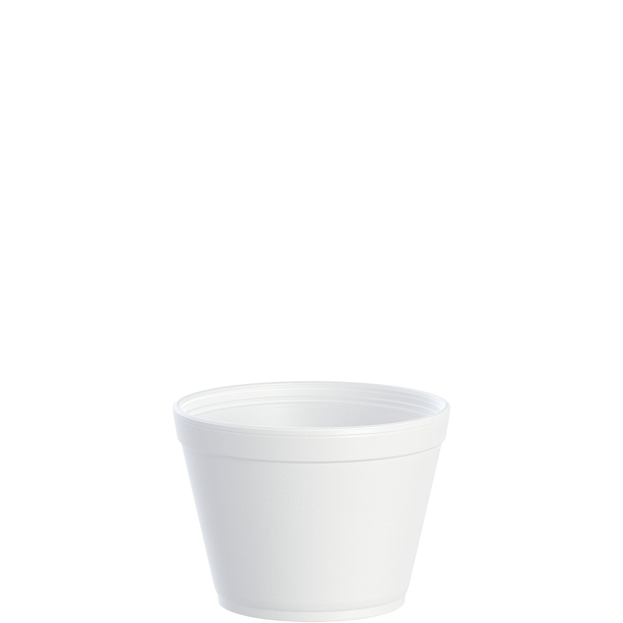Dart® J Cup® Food Container Base 16 OZ EPS White Round Squat Insulated 25 Count/Pack 20 Packs/Case 500 Count/Case