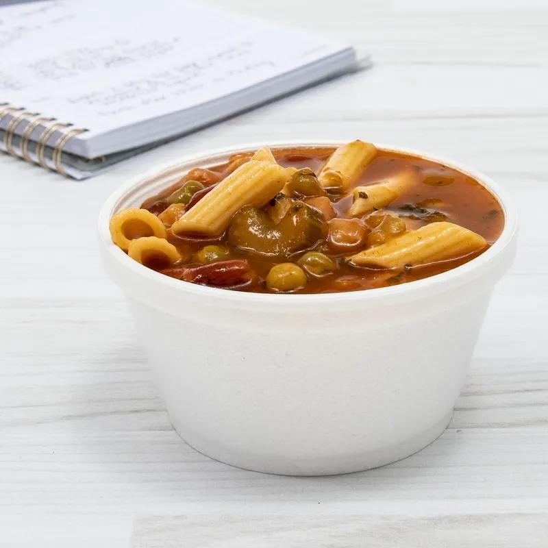 Dart® J Cup® Food Container Base 16 OZ EPS White Round Squat Insulated 25 Count/Pack 20 Packs/Case 500 Count/Case