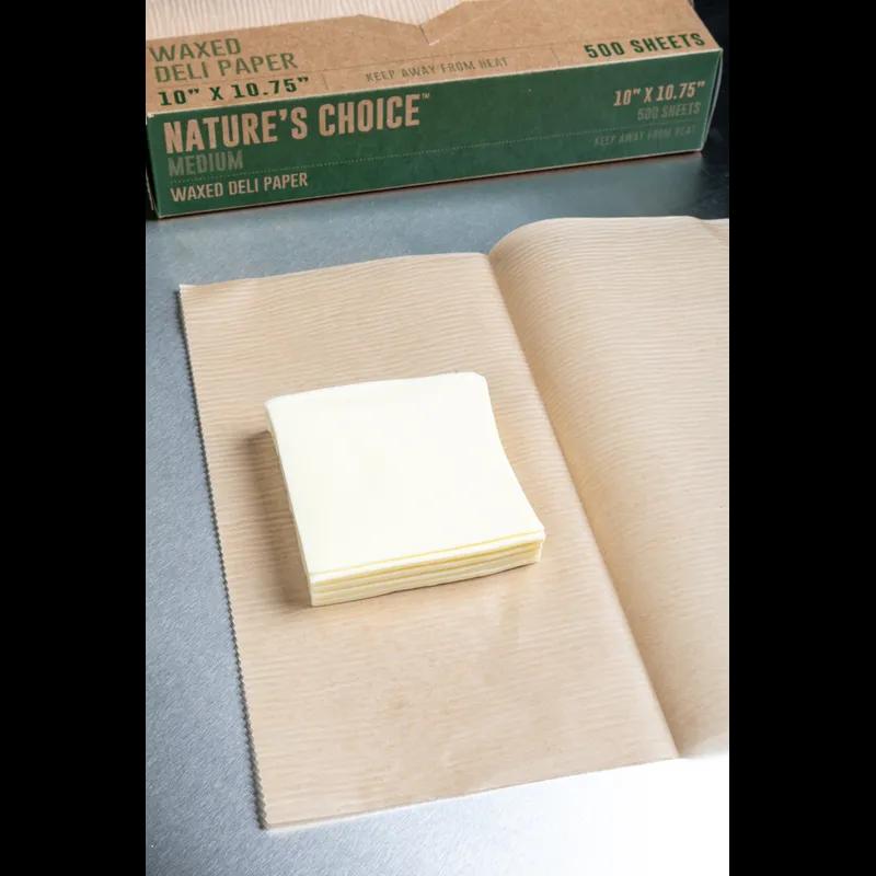 Deli Sheets 10X10.75 IN Dry Wax Paper Natural Kraft Interfold Medium 500 Count/Pack 12 Packs/Case 6000 Count/Case
