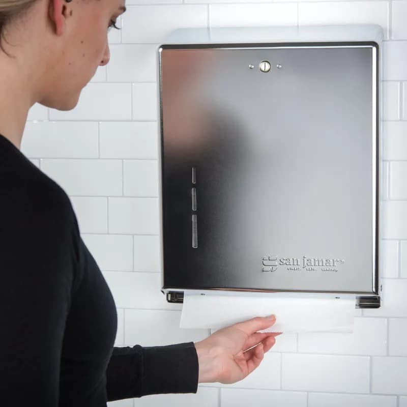 San Jamar Paper Towel Dispenser 4.25X11.75X15.25 IN Plastic Chrome One-At-A-Time Dispensing 1/Case