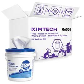 Kimtech Prep Cleaning Wipe 12X12.5 IN HydroKnit White Centerpull Bucket 95 Count/Pack 6 Packs/Case 570 Count/Case