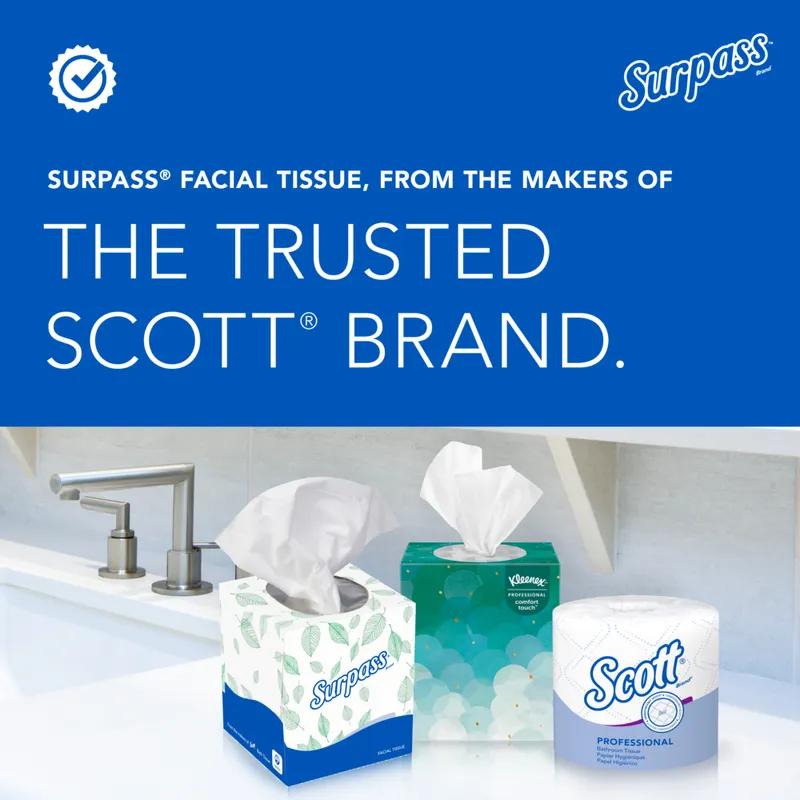 Surpass® Facial Tissue 8.3X7.8 IN 2PLY Tissue Paper White Cube Box Boutique 90 Sheets/Pack 36 Packs/Case