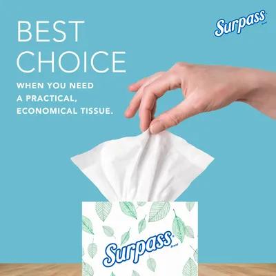 Surpass® Facial Tissue 2PLY Tissue Paper White Cube Box Boutique 90 Sheets/Pack 36 Packs/Case 3240 Sheets/Case