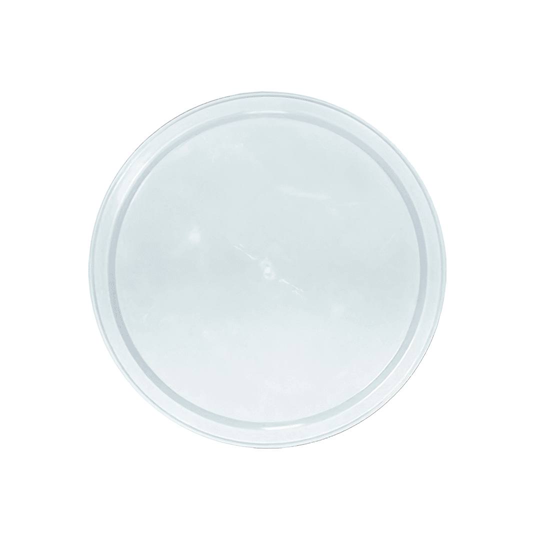 Lid Flat Plastic White Round For 160 OZ Container 100/Case