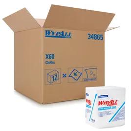 WypAll® X60 Cleaning Wipe 12.5X12 IN HydroKnit White 1/4 Fold 76 Count/Pack 12 Packs/Case 912 Count/Case