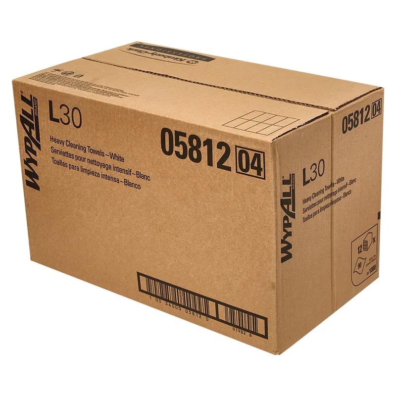 WypAll® L30 Cleaning Wipe 12X12.5 IN DRC White 1/4 Fold 90 Count/Pack 12 Packs/Case 1080 Count/Case