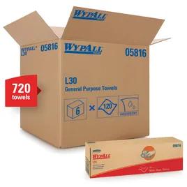 WypAll® L30 Cleaning Wipe 9.8X16.4 IN DRC White Pop-Up Box 120 Sheets/Pack 6 Packs/Case 720 Sheets/Case