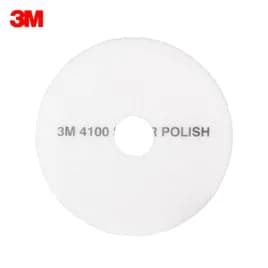 3M™ Scotch-Brite™ 4100 Scrubbing Pad 13X1 IN White Non-Woven Polyester Fiber 175-600 RPM Center Hole Rotary 5/Case