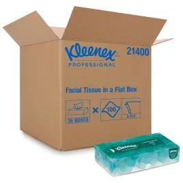 Kleenex® Professional Facial Tissue 8.3X7.8 IN 2PLY White Flat Box 100 Sheets/Pack 36 Packs/Case 3600 Sheets/Case