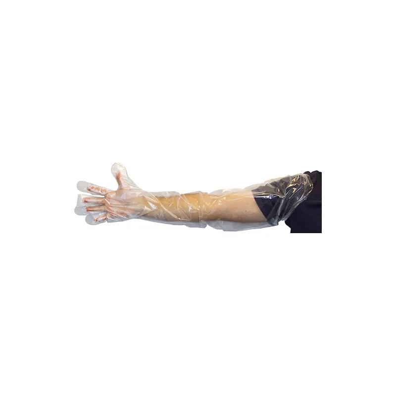 Safety Zone® Gloves Large (LG) 35 IN Clear PE Powder-Free Shoulder-Length 1000/Case