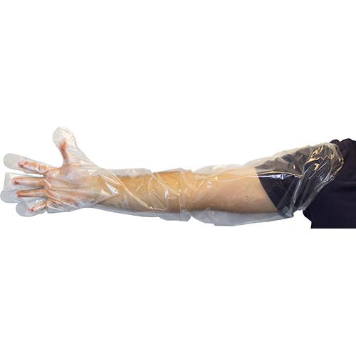 Safety Zone® Gloves Large (LG) 35 IN Clear PE Powder-Free Shoulder-Length 1000/Case