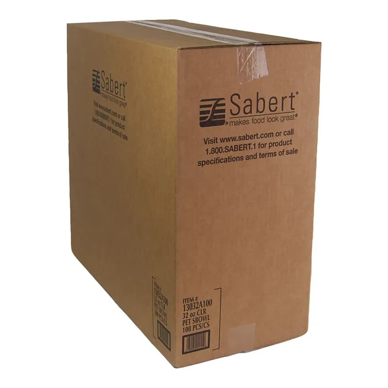 Bowl Large (LG) 32 OZ PET Clear Round Shallow 100/Case