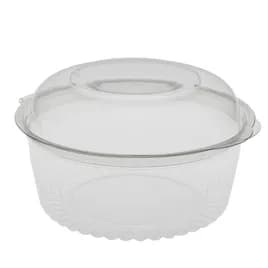 Bowl & Lid Combo With Dome Lid 32 OZ PET Clear Round Hinged 150/Case