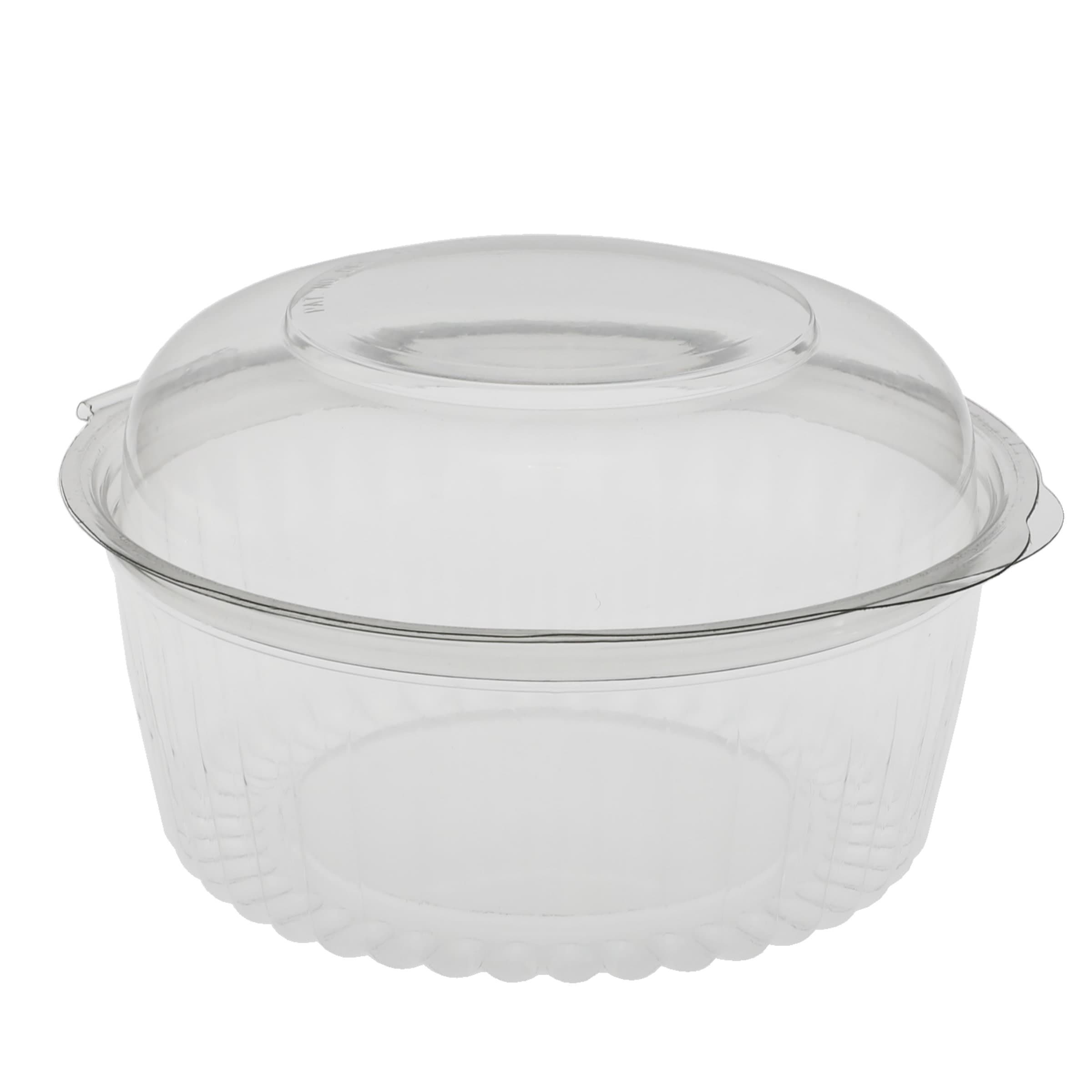 Bowl & Lid Combo With Dome Lid 32 OZ PET Clear Round Hinged 150/Case