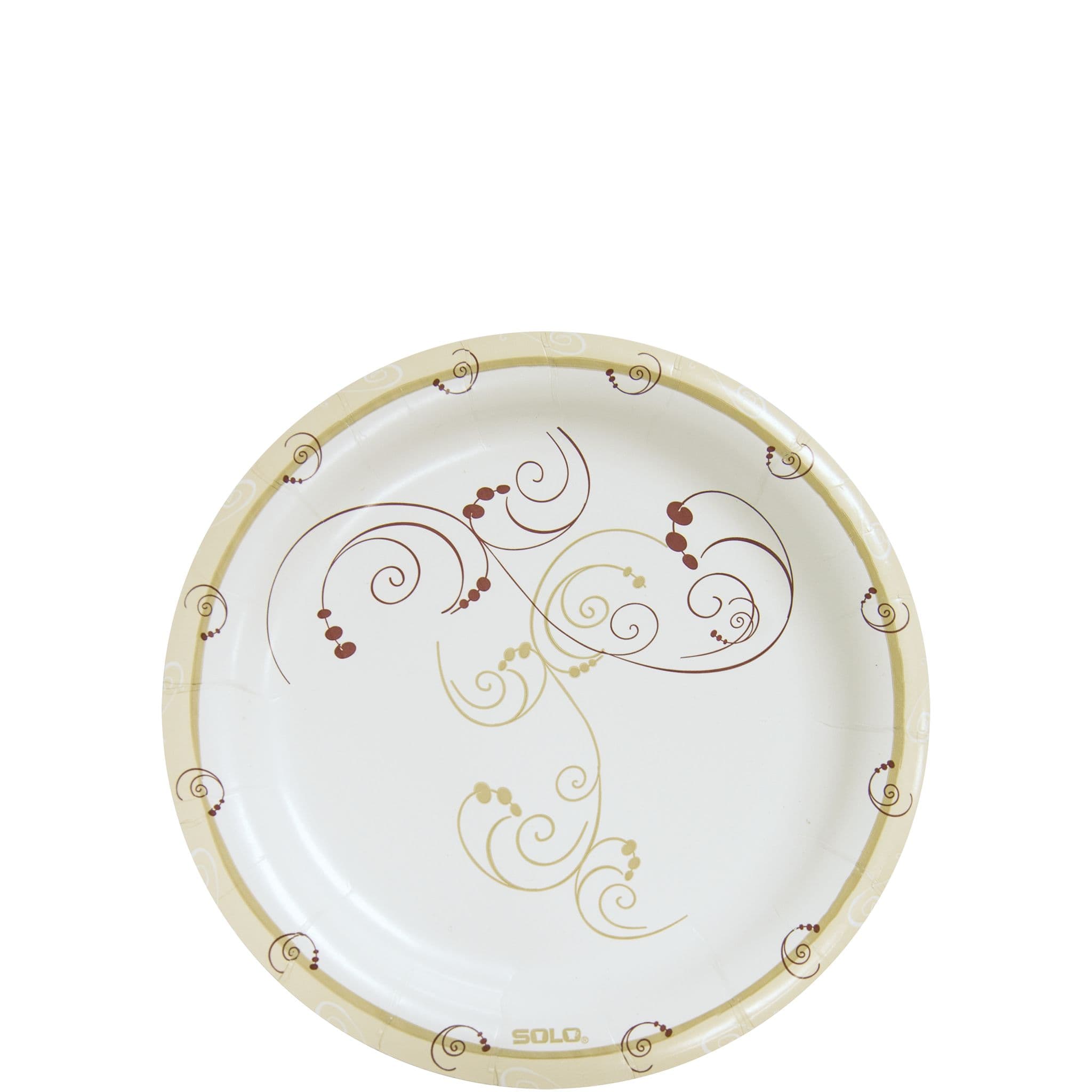 Solo® Plate 8.5X0.7 IN Coated Paper Symphony® Stock Print Round Deep Medium Weight 125 Count/Pack 4 Packs/Case