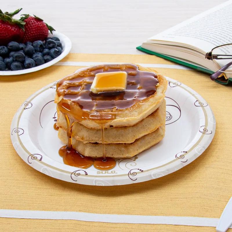 Solo® Plate 8.5X0.7 IN Coated Paper Symphony® Stock Print Round Deep Medium Weight 125 Count/Pack 4 Packs/Case