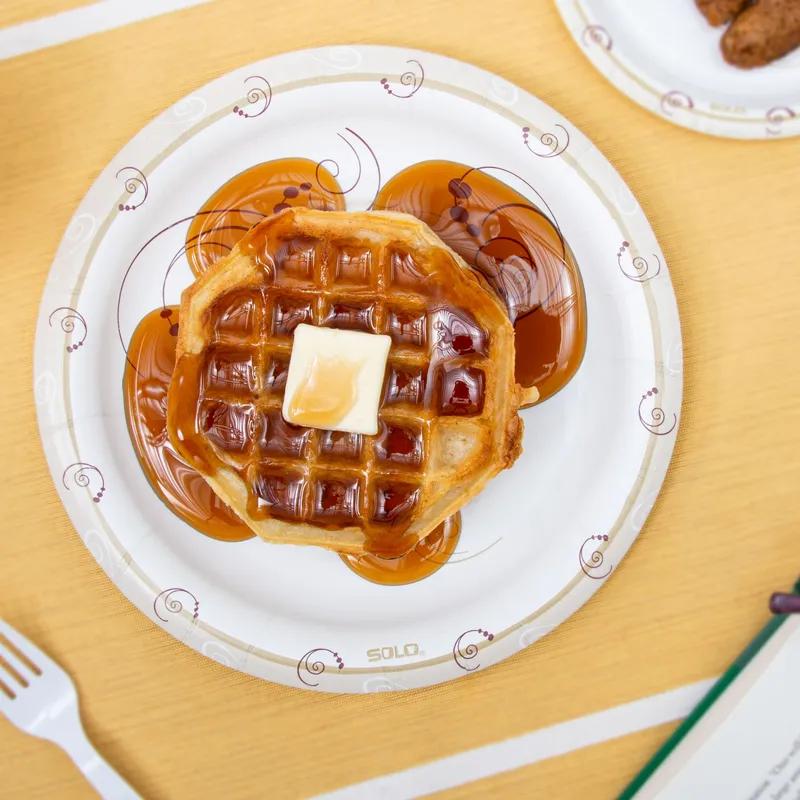 Solo® Plate 8.5X0.7 IN Coated Paper Symphony® Stock Print Round Deep Medium Weight 125 Count/Pack 4 Packs/Case