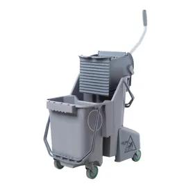 Mop Bucket & Wringer 32 QT Plastic Gray Dual Cavity 1/Each