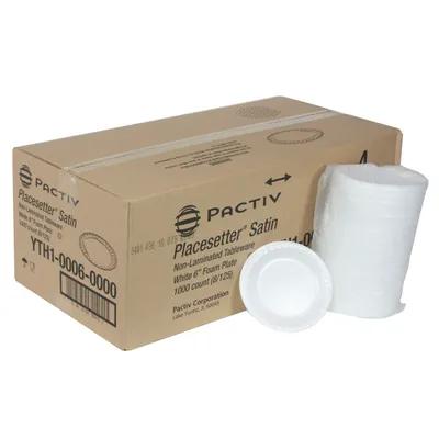 Plate 6X0.6 IN Polystyrene Foam White Round 1000/Case