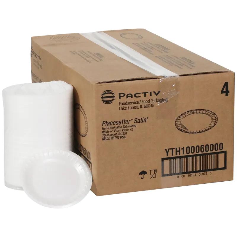 Plate 6X0.6 IN Polystyrene Foam White Round 1000/Case