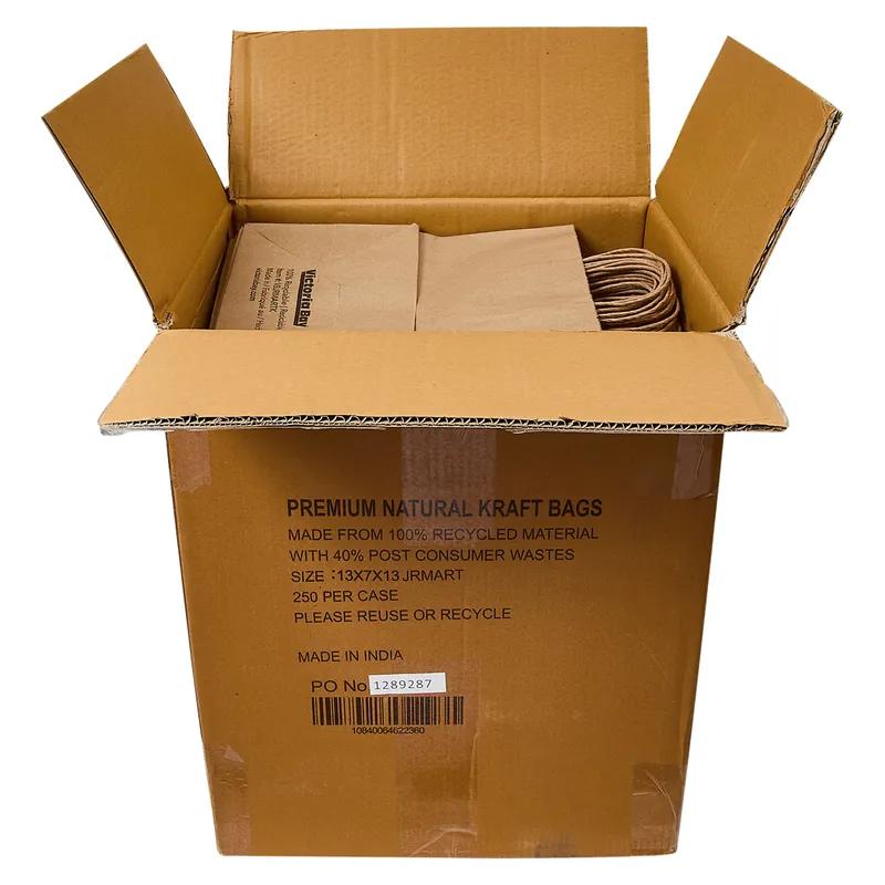 Victoria Bay Shopper Bag 13X7X13 IN Paper Kraft Gusset 250/Case