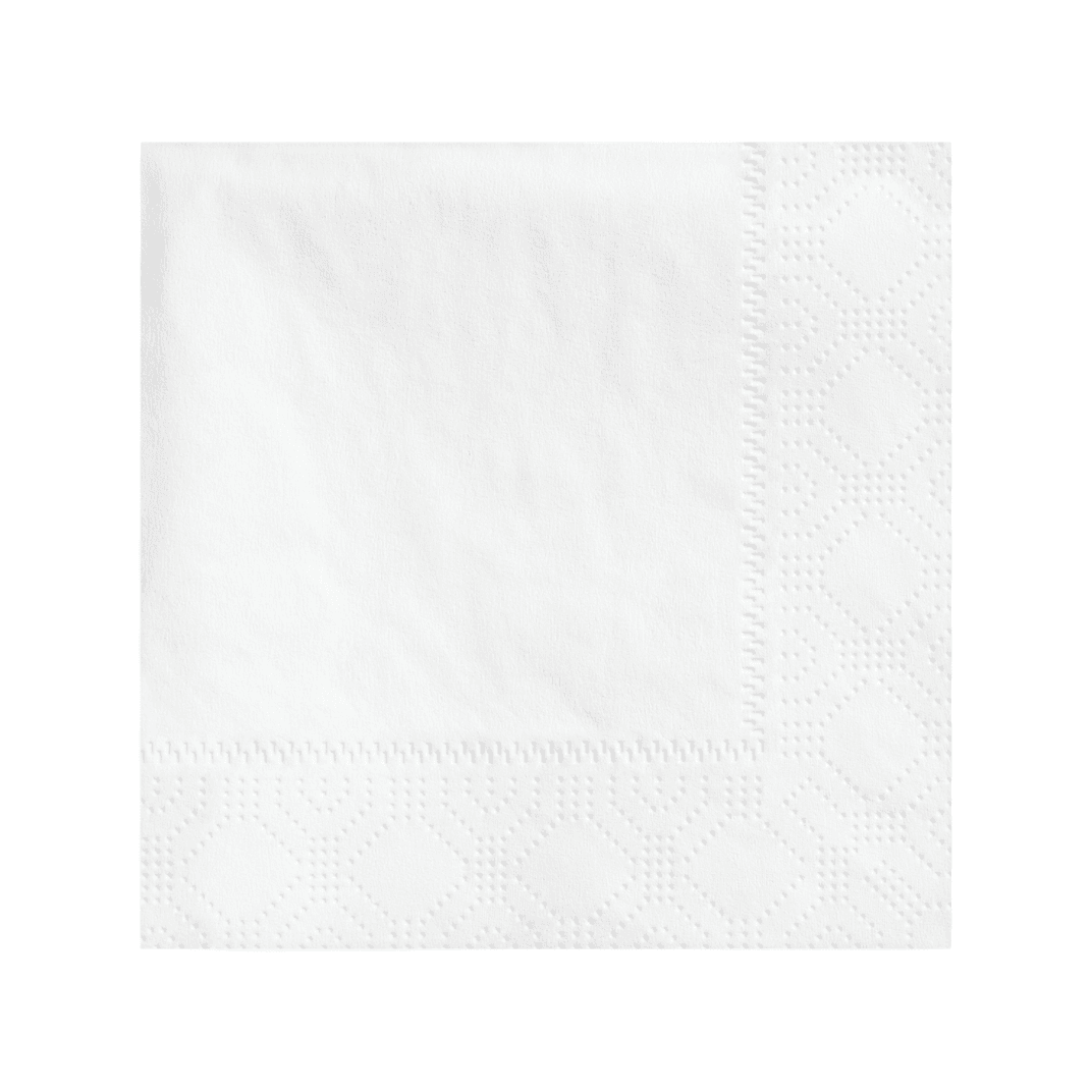 Beverage Napkins 10X10 IN White Paper 1PLY 4000/Case