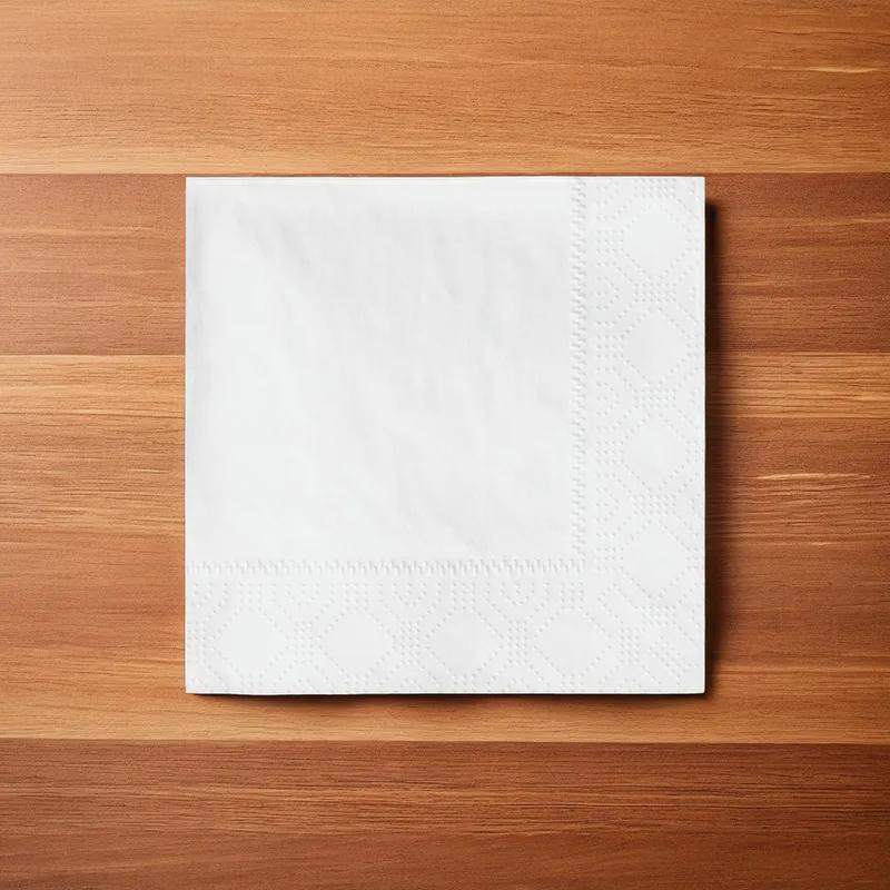 Beverage Napkins 10X10 IN White Paper 1PLY 4000/Case