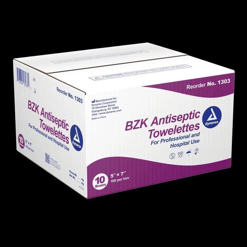 Antiseptic Wipe White Benzalkonium Chloride 100 Count/Pack 10 Packs/Case 1000 Count/Case