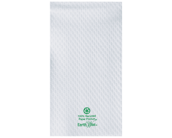Earth Wise® Folded Guest Towel 13X17 IN 8.5X4.5 IN White 188 Count/Pack 16 Packs/Case 3000 Sheets/Case