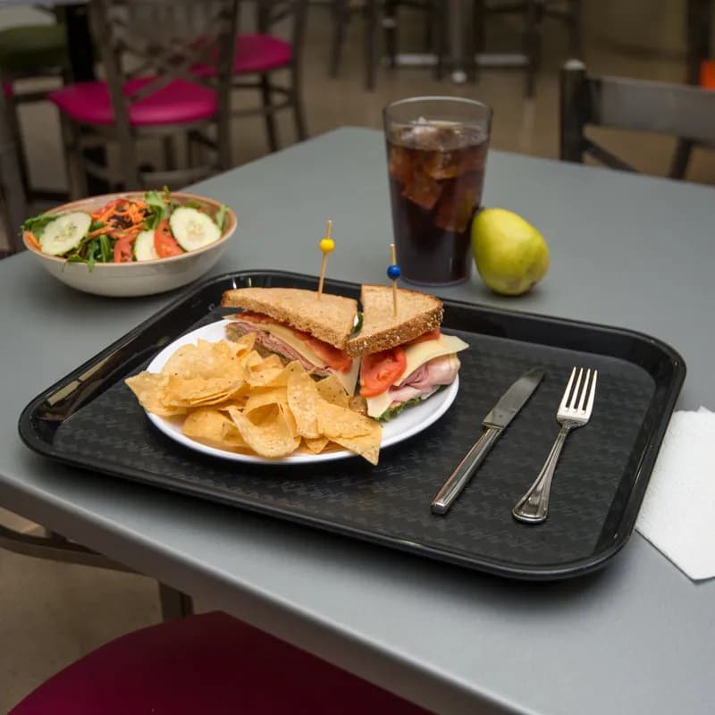 Cafeteria & School Lunch Tray 14X18 IN PP Black 12/Case