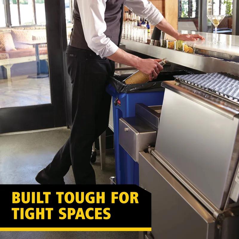 Slim Jim® 1-Stream Recycling Bin 11X22X30 IN 23 GAL Blue Resin Vented Commercial 1/Each