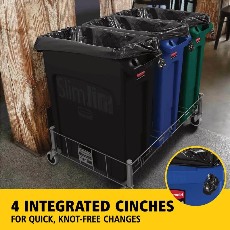 Slim Jim® 1-Stream Recycling Bin 11X22X30 IN 23 GAL Blue Resin Vented Commercial 1/Each