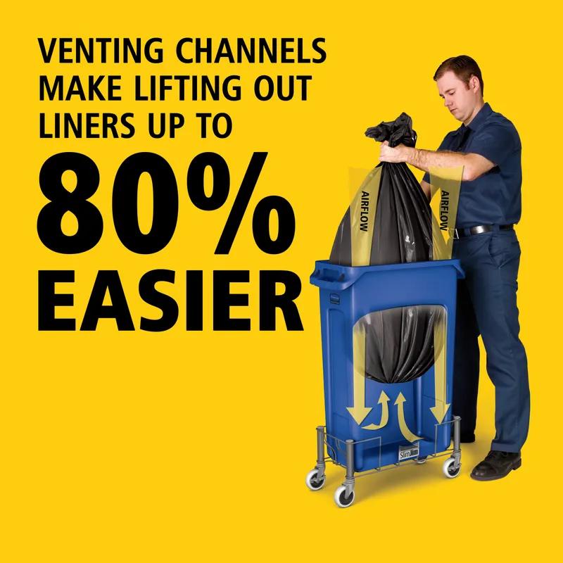 Slim Jim® 1-Stream Recycling Bin 11X22X30 IN 23 GAL Blue Resin Vented Commercial 1/Each