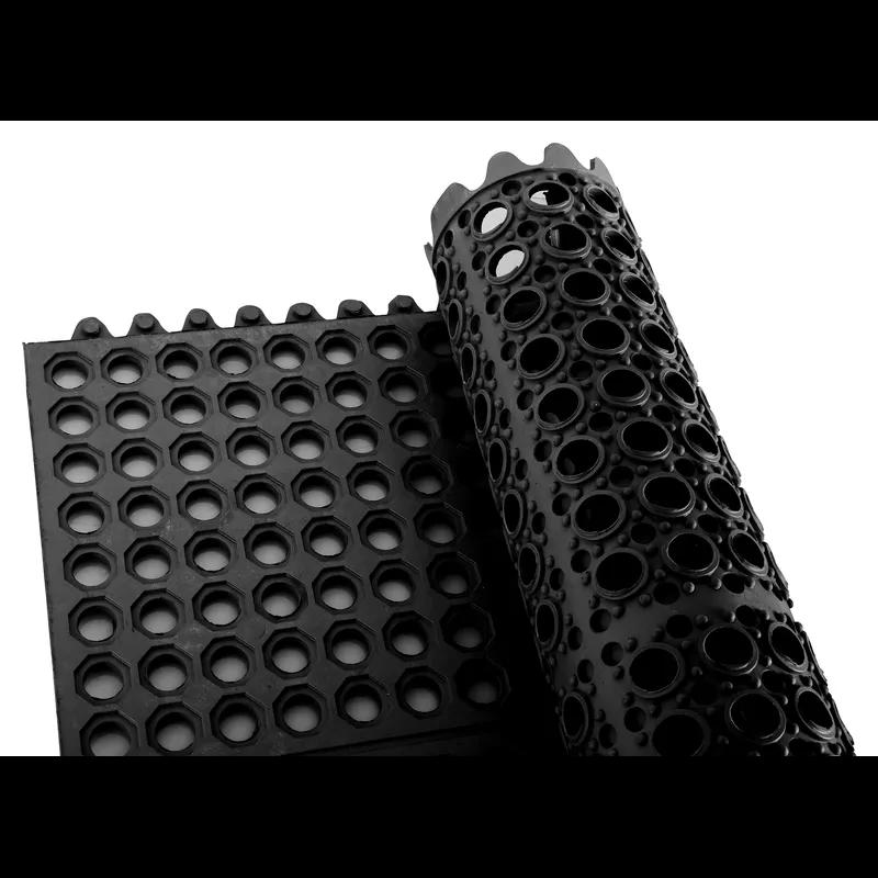 Anti-Fatigue Floor Mat 36X36X0.5 IN Black Rubber Interlocking 1/Each