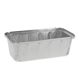 Take-Out Container Base 8X3.875X2.125 IN Aluminum Silver Rectangle Interrupted Vertical Curl 300/Case