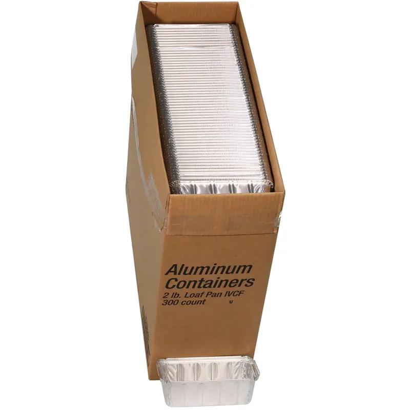 Take-Out Container Base 8X3.875X2.125 IN Aluminum Silver Rectangle Interrupted Vertical Curl 300/Case