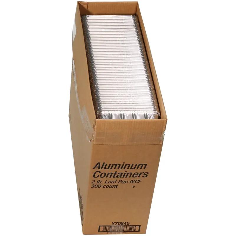 Take-Out Container Base 8X3.875X2.125 IN Aluminum Silver Rectangle Interrupted Vertical Curl 300/Case