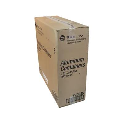 Take-Out Container Base 8X3.875X2.125 IN Aluminum Silver Rectangle Interrupted Vertical Curl 300/Case