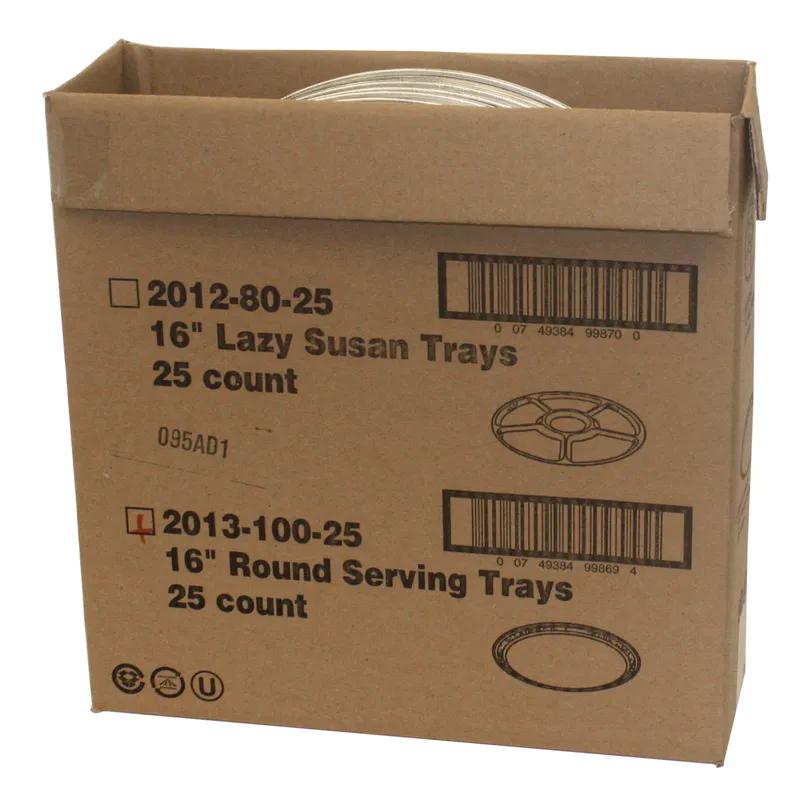 Serving Tray 16X0.75 IN Aluminum Silver Round Embossed 25/Case