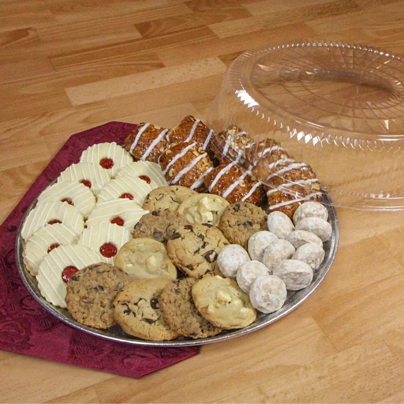 Serving Tray 16X0.75 IN Aluminum Silver Round Embossed 25/Case